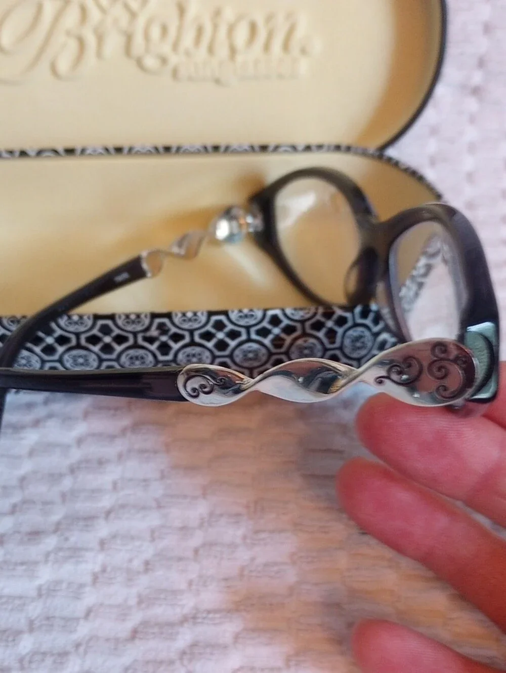 Brighton Black Oval Women's Reading Glasses with Branded Case